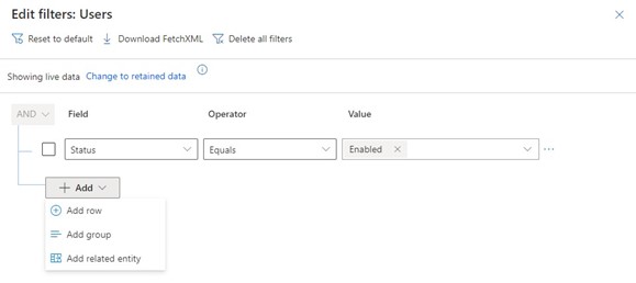 add conditions to filter