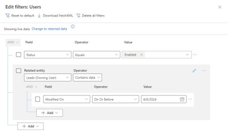 add condition to leads criteria