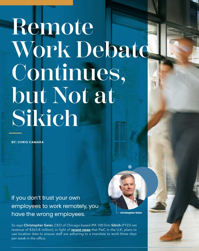 cover image screenshot of the INSIDE Public Accounting article featuring CEO Chris Geier