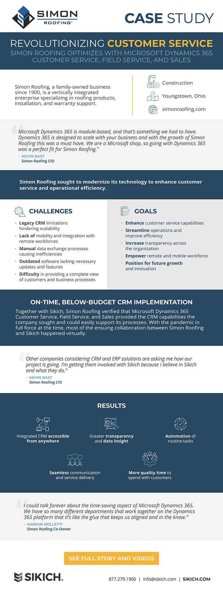 Simon Roofing Dynamics 365 customer service case study