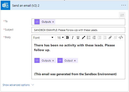 send an email as final step in flow