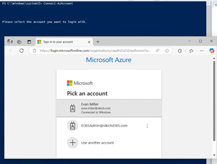 pick Azure account