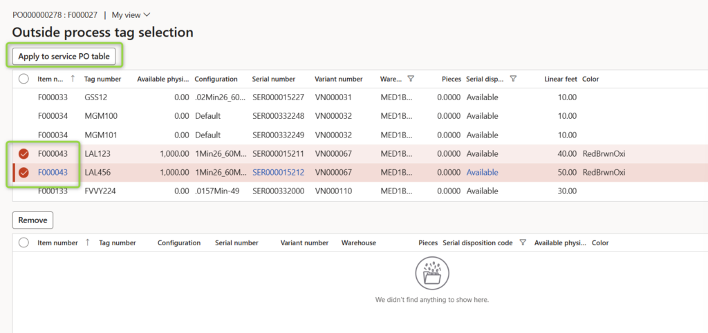 outside process tag selection