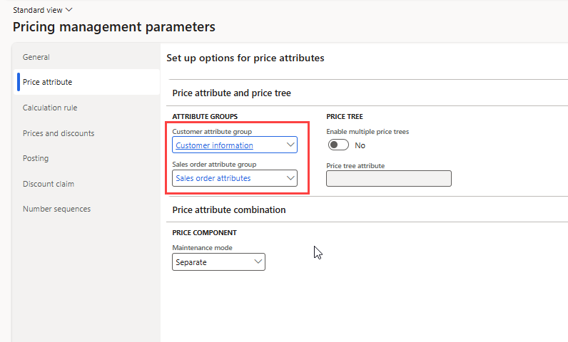 pricing management parameters in Dynamics 365