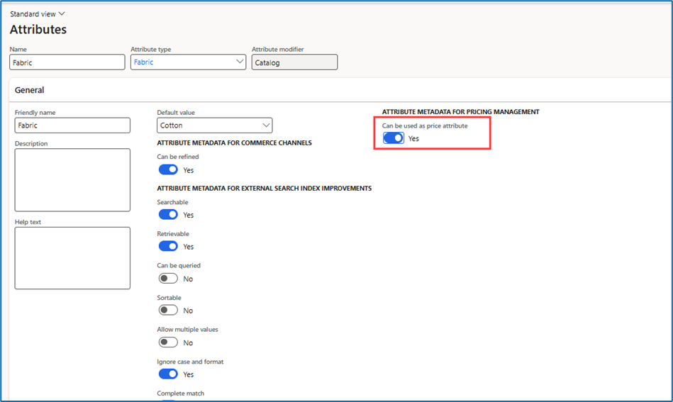 setting attribute as a price attribute