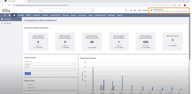 compliance 360 in NetSuite