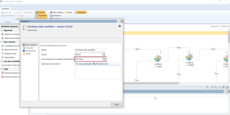 overall parameters of the workflow